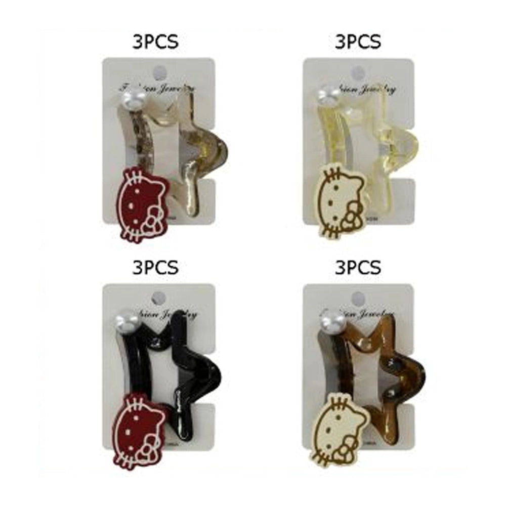 Star-Shaped Hair Claw Clip with Cute Character & Pearl Detail (JC-11450M)