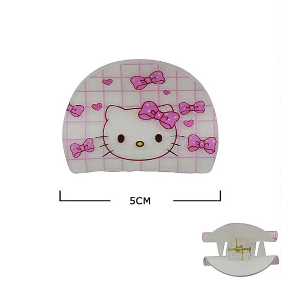 Cute Kitten Patterned Hair Claw Clip - 5cm Pastel Hair Accessory (JC-11455M)