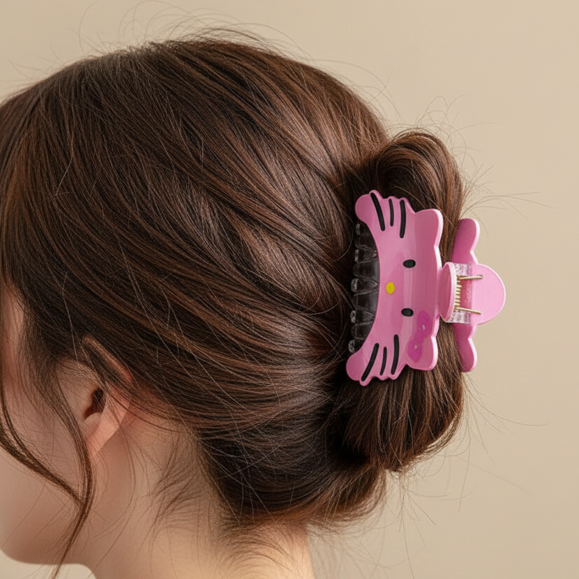 Kawaii Cartoon Cat Hair Claw Clip – 8.2cm Aesthetic Hair Accessory (JC-11459M)