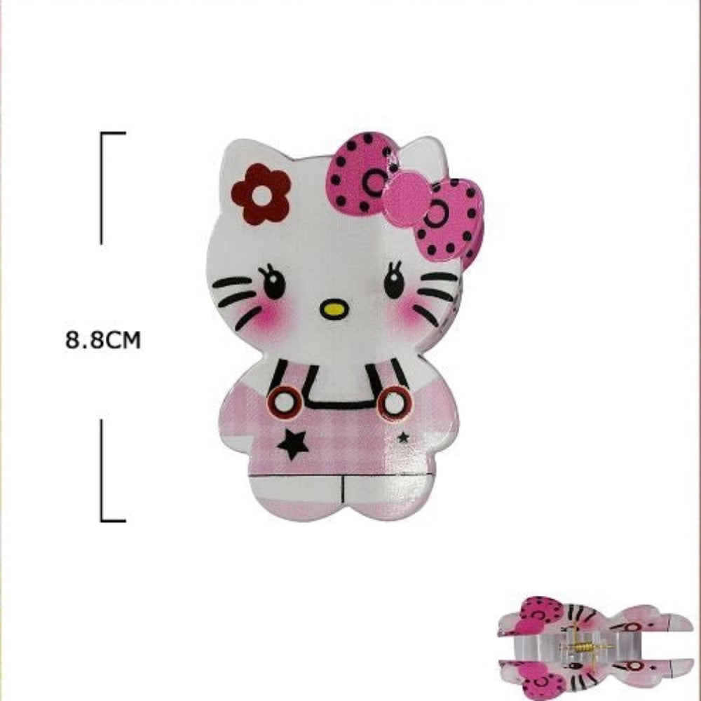 Kawaii Cute Cartoon Cat Hair Claw Clips | 6-Pack Large Acrylic Hair Clamps | Y2K Aesthetic Anime Hair Accessories for Girls and Women (8.8cm) (JC-11473M)