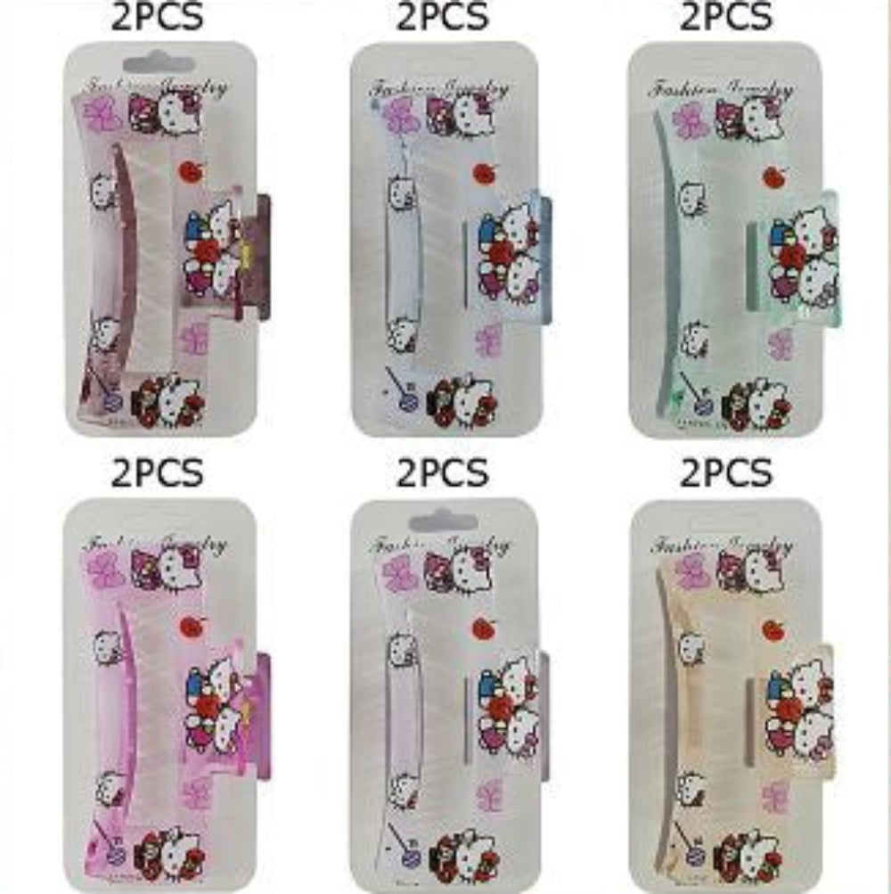 Kawaii Cartoon Cat Hair Claw Clip – 10.5cm Large Rectangular Matte Acrylic Jaw Clip (JC-11477M)