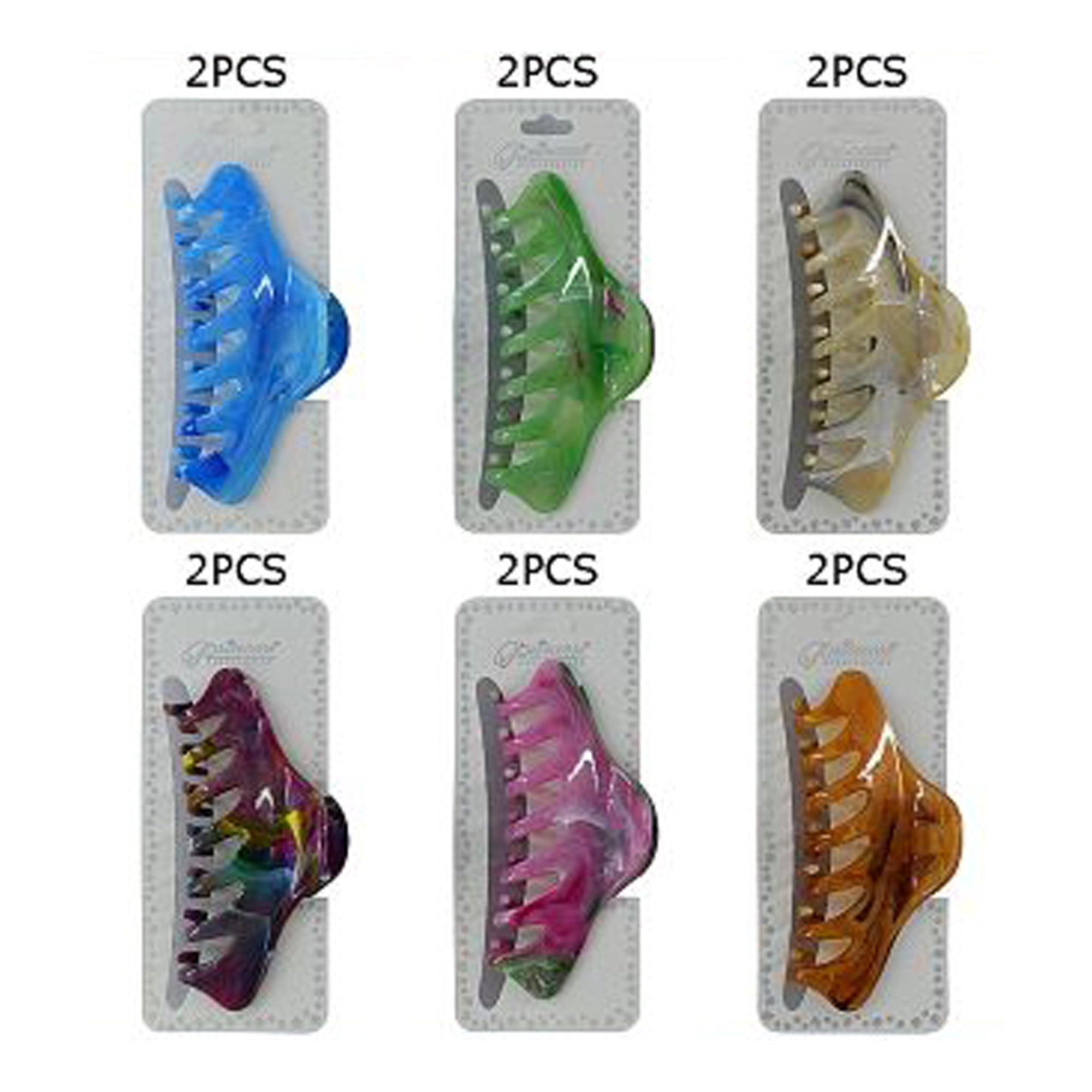 Large 11.2cm Marble Tortoise Shell Hair Claw Clip - 2-Piece Set (JC-11492M)