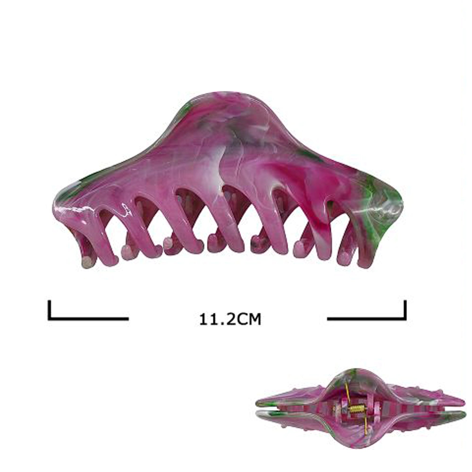 Large 11.2cm Marble Tortoise Shell Hair Claw Clip - 2-Piece Set (JC-11492M)