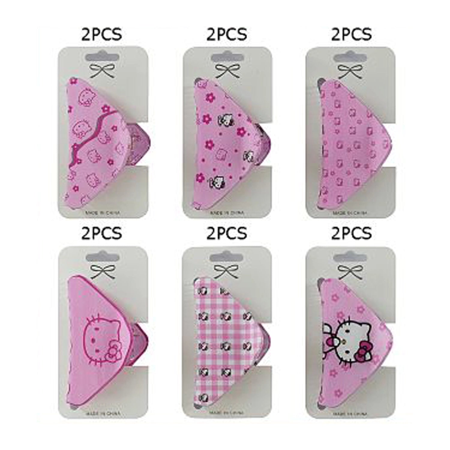 Pink Cartoon Cat Triangular Hair Claw Clips - 8.5cm Geometric Matte Finish Hair Clamps (JC-11497M)