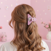 Pink Cartoon Cat Triangular Hair Claw Clips - 8.5cm Geometric Matte Finish Hair Clamps (JC-11497M)