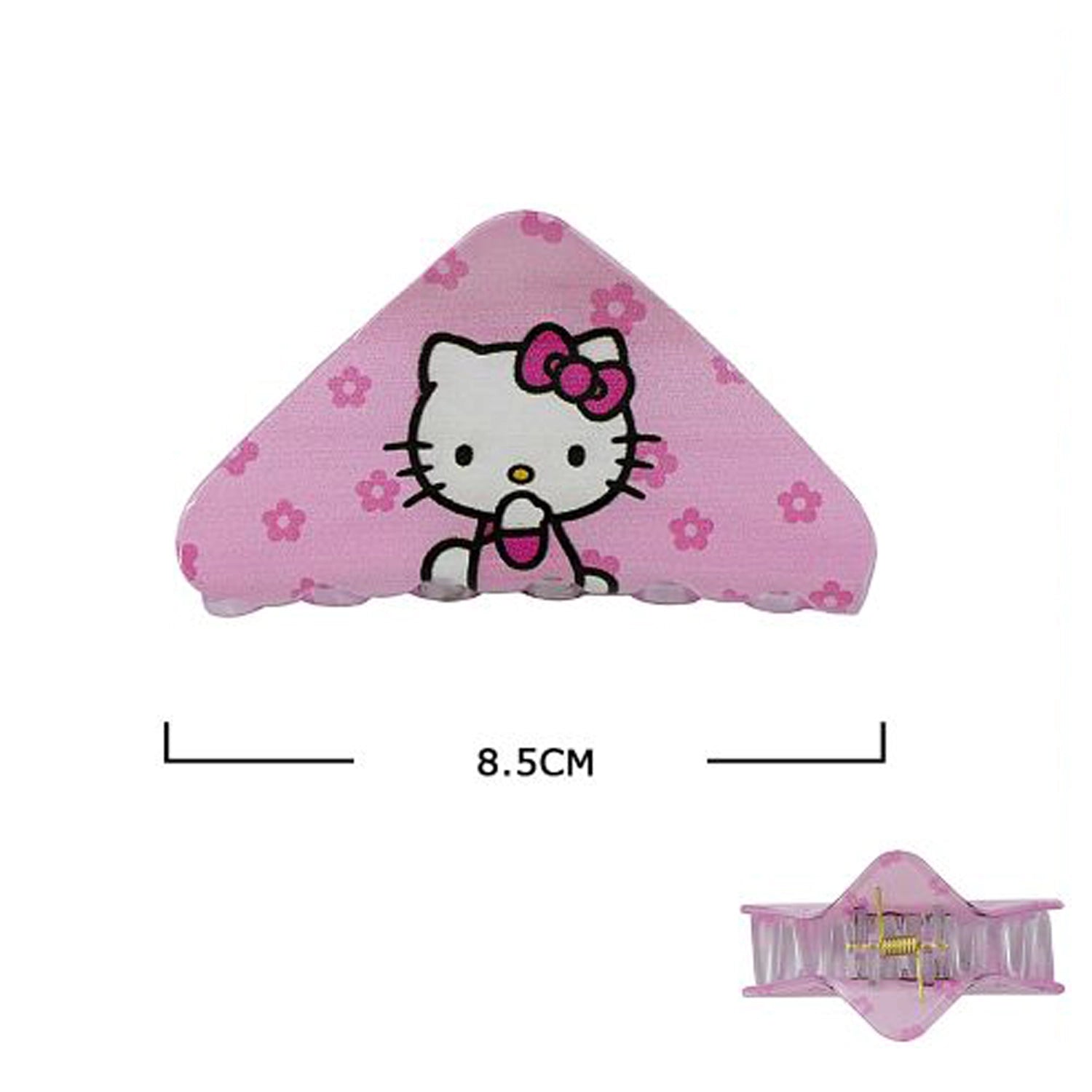 Pink Cartoon Cat Triangular Hair Claw Clips - 8.5cm Geometric Matte Finish Hair Clamps (JC-11497M)