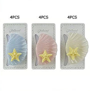 Ocean Shell Hair Claw Clip with Starfish Accent – 8.5cm Pastel Mermaid Hair Jaw Clip (JC-11500M)