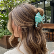 Iridescent Seashell Hair Claw Clip for Thick Hair - 13cm Conch Shell Hair Jaw Clip, Large Mermaid Core Hair Accessories (JC-11511M)