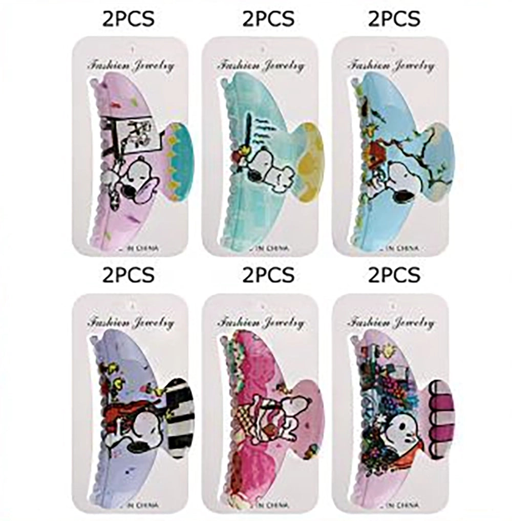 9cm Cute Cartoon Dog Hair Claw Clip 2-Piece Set – Large Non-Slip Acrylic Jaw Clip, Kawaii Anime Puppy Ponytail Holder (JC-11527SN)