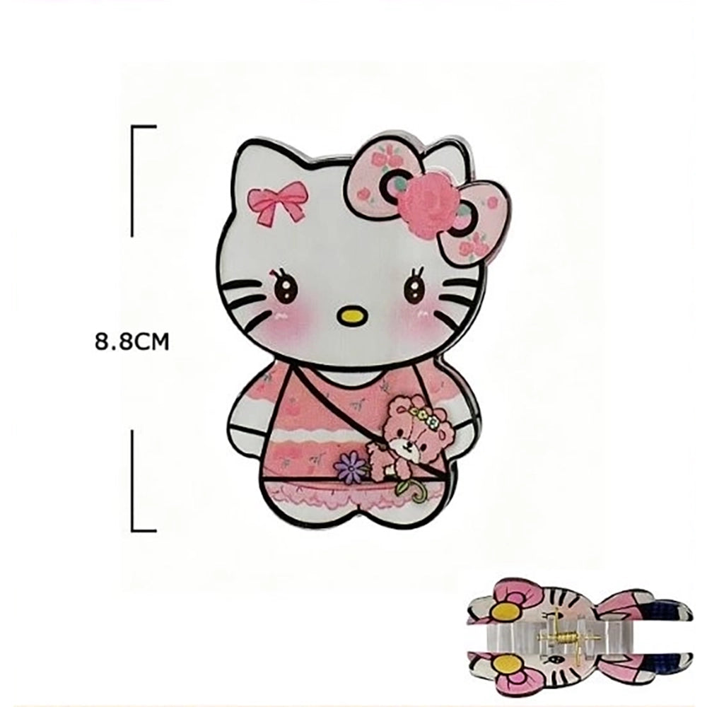 Cute Kawaii-Style Cat Character Hair Claw Clip - 8.8cm Decorative Acrylic Hair Accessory (JC-11534M)