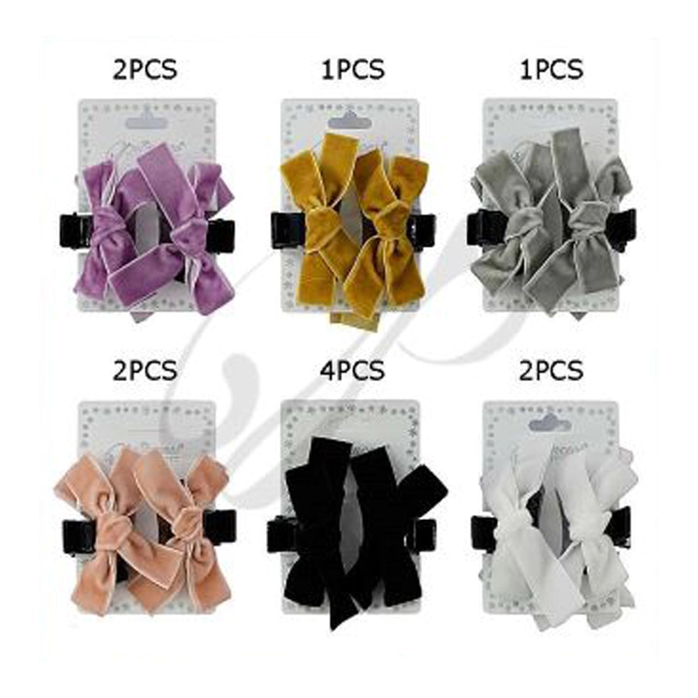 Velvet Bow Hair Clips (JC-50173M)