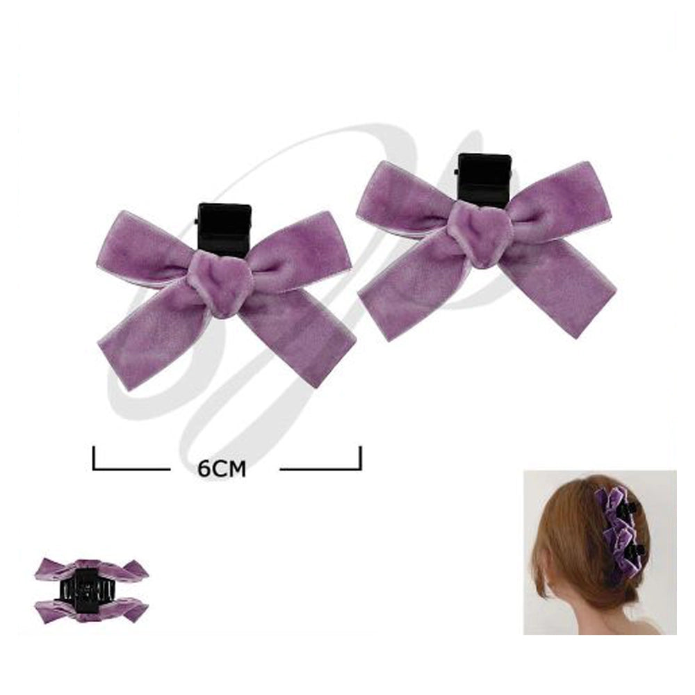 Velvet Bow Hair Clips (JC-50173M)