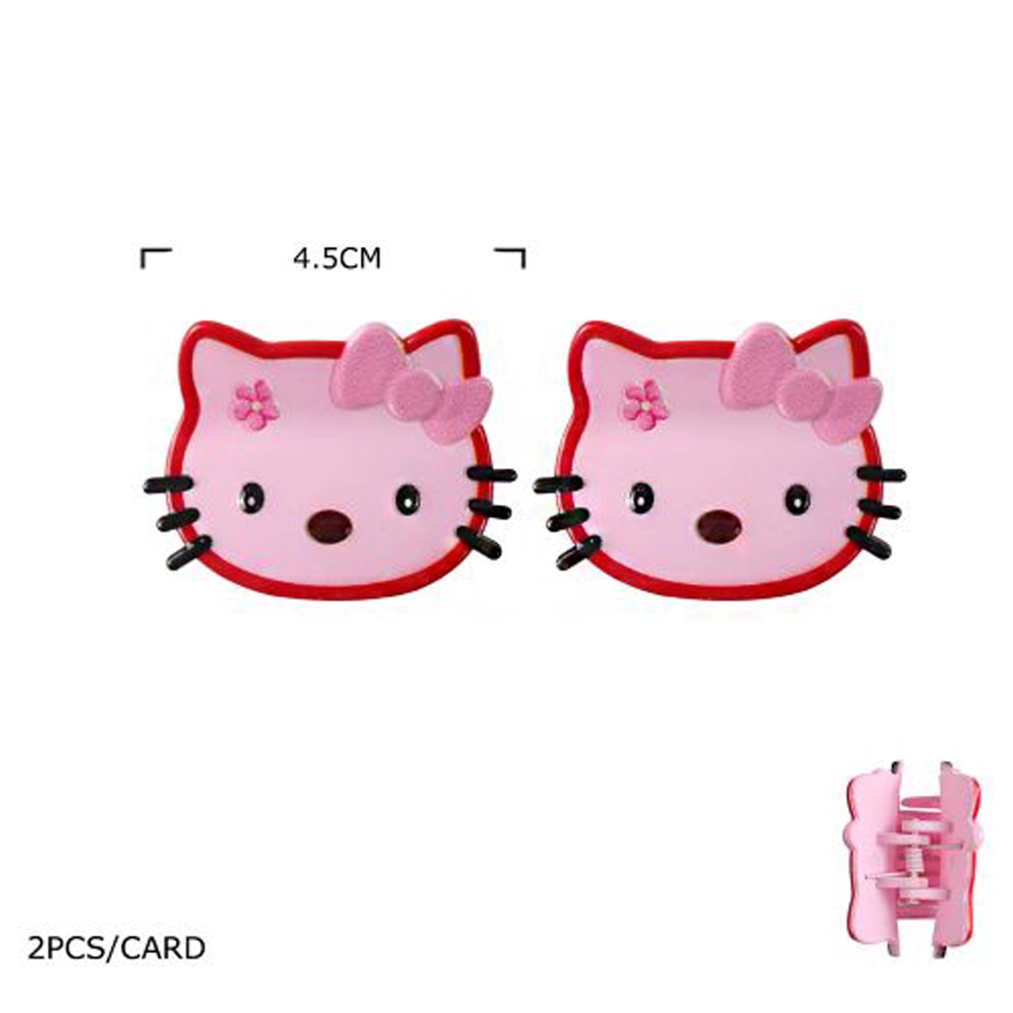 Cute Cat Face Hair Claw Clip Set – 4.5cm Small Pastel Kitty Hair Accessories for Girls and Women (JC-50303M)