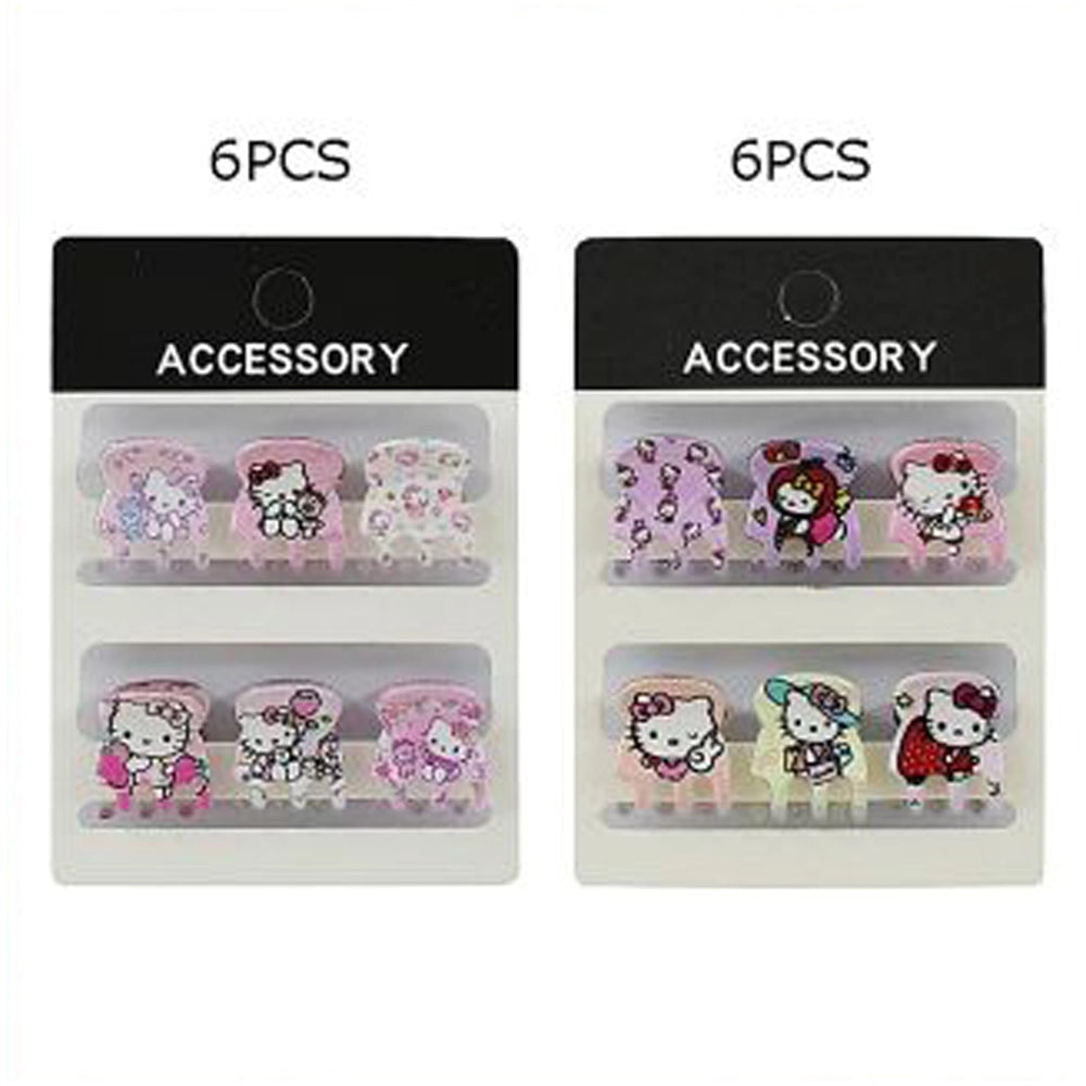 Cute Cartoon Kitty Mini Hair Claw Clips | Y2K Aesthetic Pink Hair Accessories | 1.5cm Small Character Jaw Clips for Girls and Women (JC-70282M)