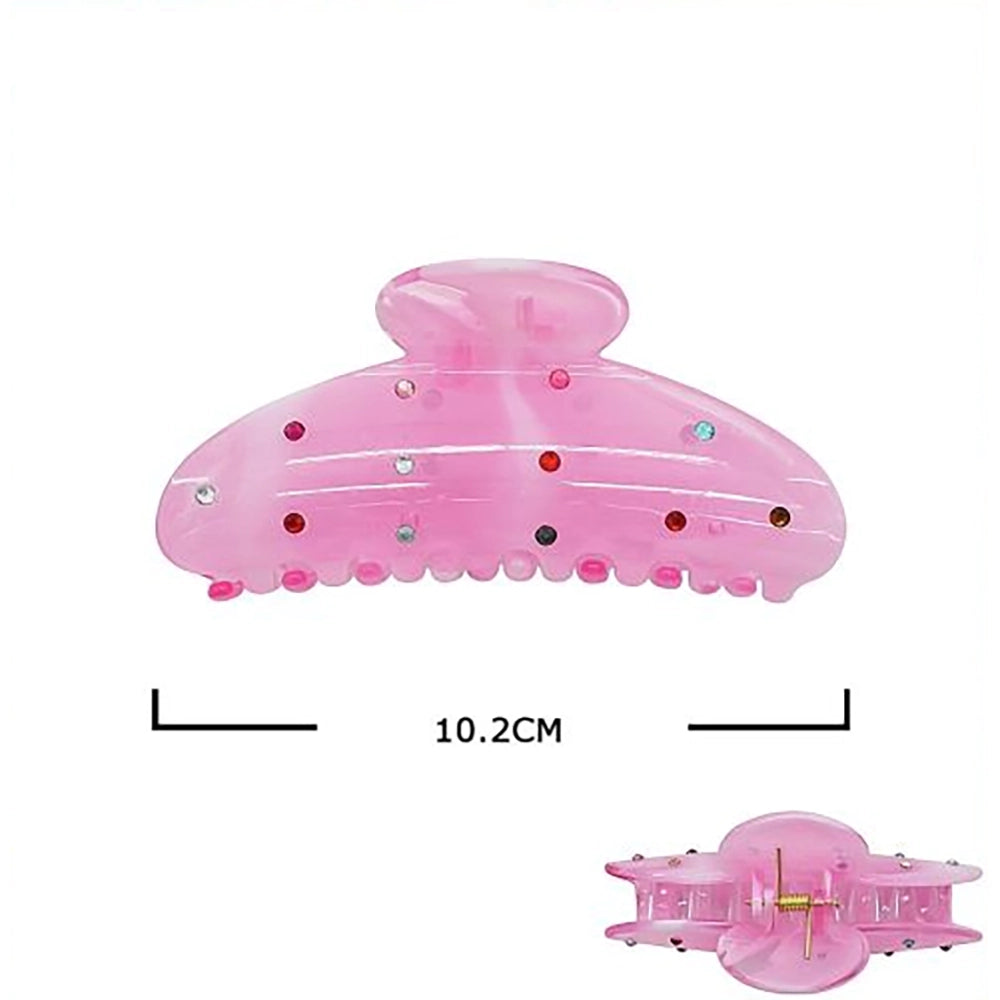 Sparkling Rhinestone Large Hair Claw Clip (10.2 cm) – Translucent Pastel Hair Accessories (JC-70318S)