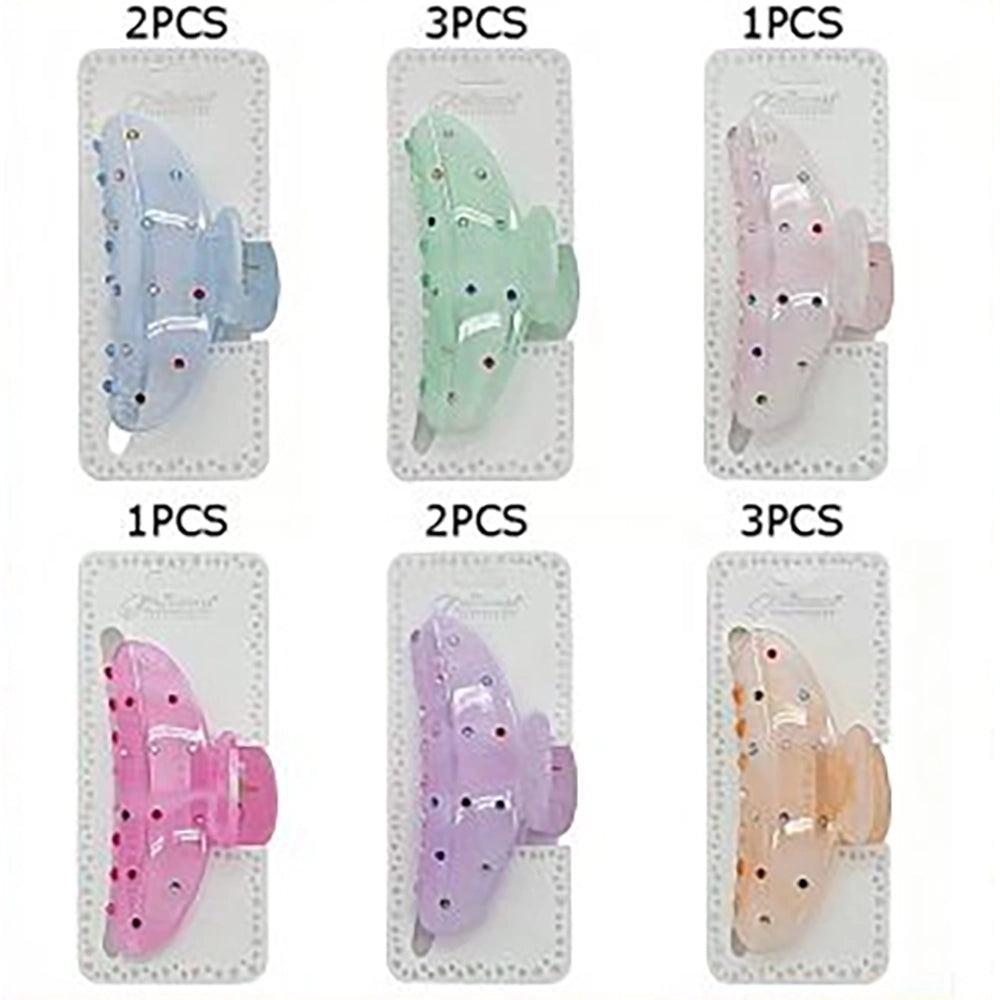 Sparkling Rhinestone Large Hair Claw Clip (10.2 cm) – Translucent Pastel Hair Accessories (JC-70318S)