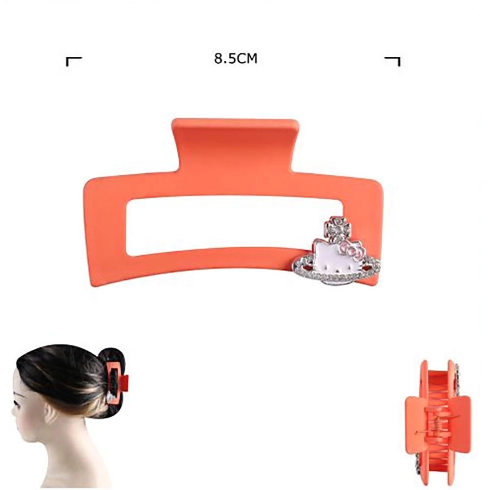 Large Matte Rectangular Hair Claw Clips with Cute Cartoon Planet Emblem – for Women and Girls (8.5cm) (JC-70331S)