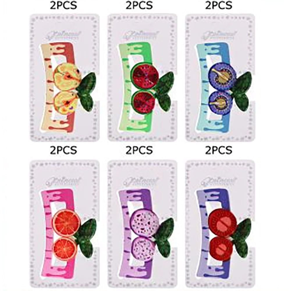 Vibrant Fruit Claw Clips for Thick Hair – 8.5cm Summer Matte Hair Claws, Fruit Hair Accessories Pack for Women & Girls (Grapefruit, Watermelon, Pitaya, Kiwi) (JC-70333S)