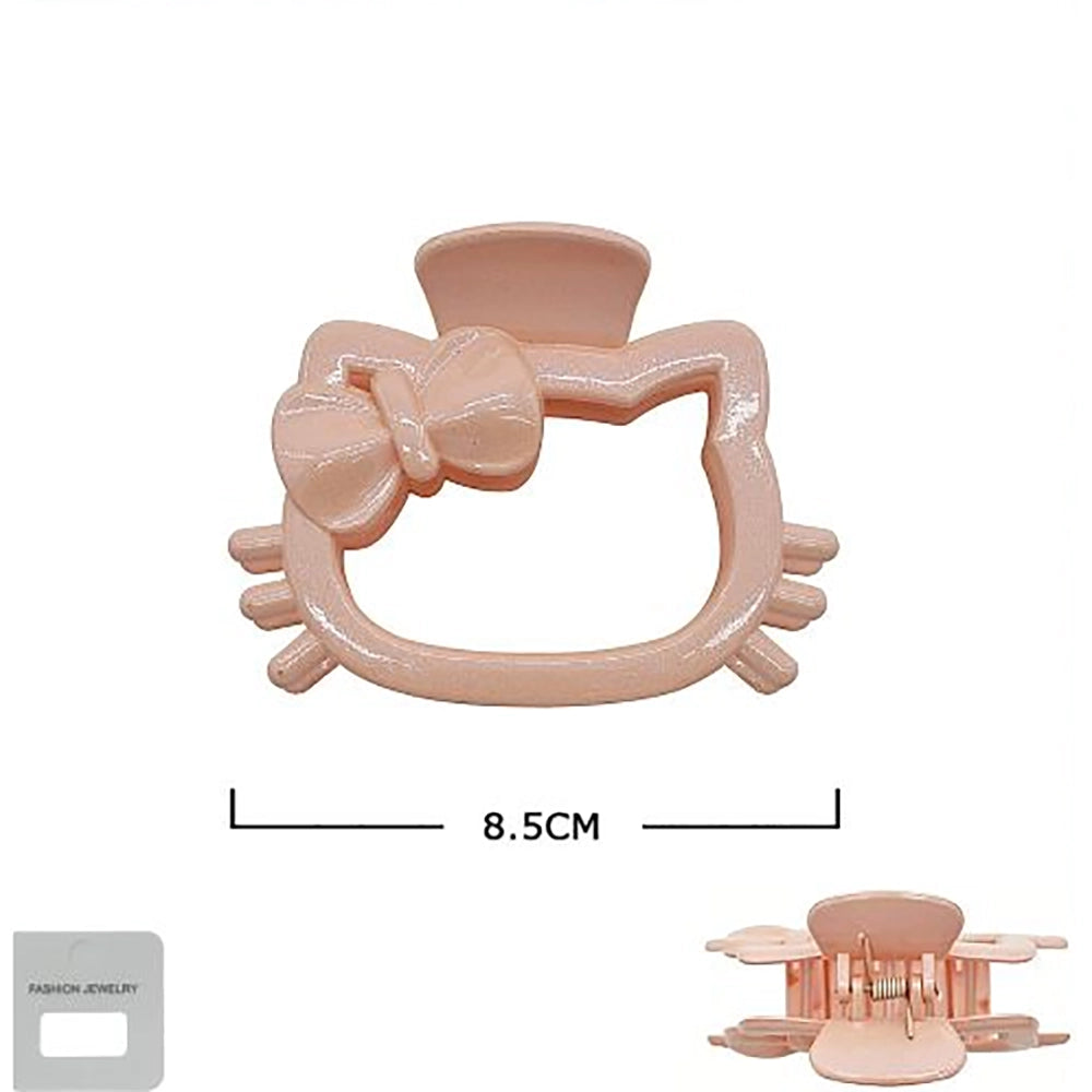 Cute Cartoon Cat Hair Claw Clips Set – 8.5cm Hollow-Out Kitten Hair Clamps for Women and Girls, Strong Hold Nonslip Pastel Hair Jaw Accessories (12 Pcs Total) (JC-70347S)