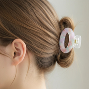 Pastel Floral Oval Hair Claw Clip – Cute Acrylic Hair Clip for Women & Girls, 4.5cm (JC-70389S)