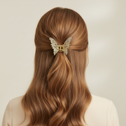 Sparkly Rhinestone Butterfly Hair Claw Clip Set – Elegant Metal Bow & Butterfly Hair Clamps for Women and Girls, Gold & Silver 12pc JCM-10223GS