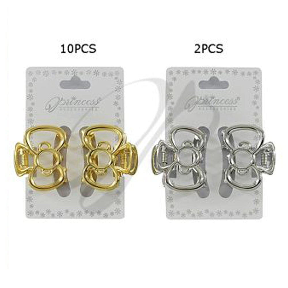 Elegant Hollow-Out Metallic Butterfly Hair Claws (Gold & Silver) (JCM-50111GS)