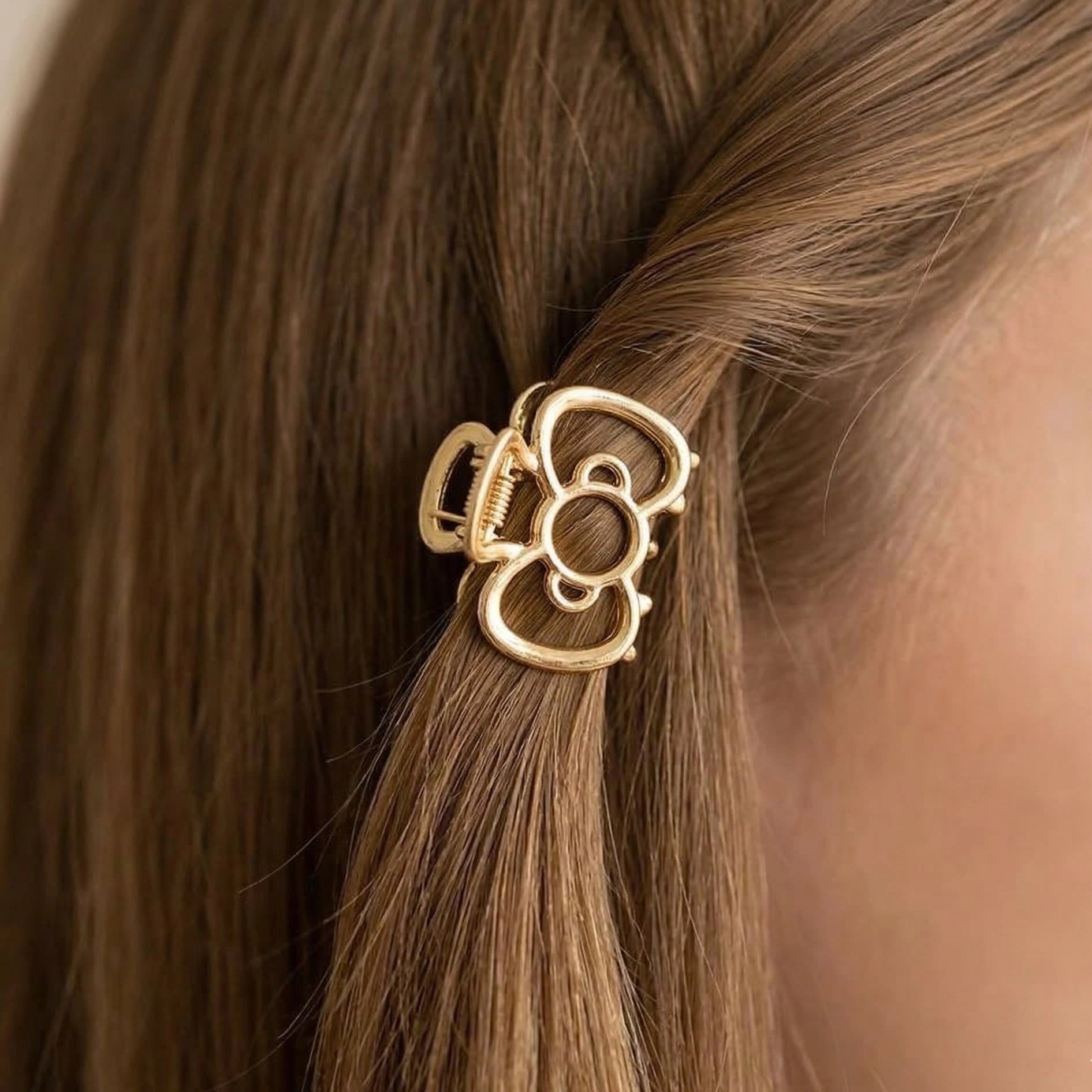 Elegant Hollow-Out Metallic Butterfly Hair Claws (Gold & Silver) (JCM-50111GS)