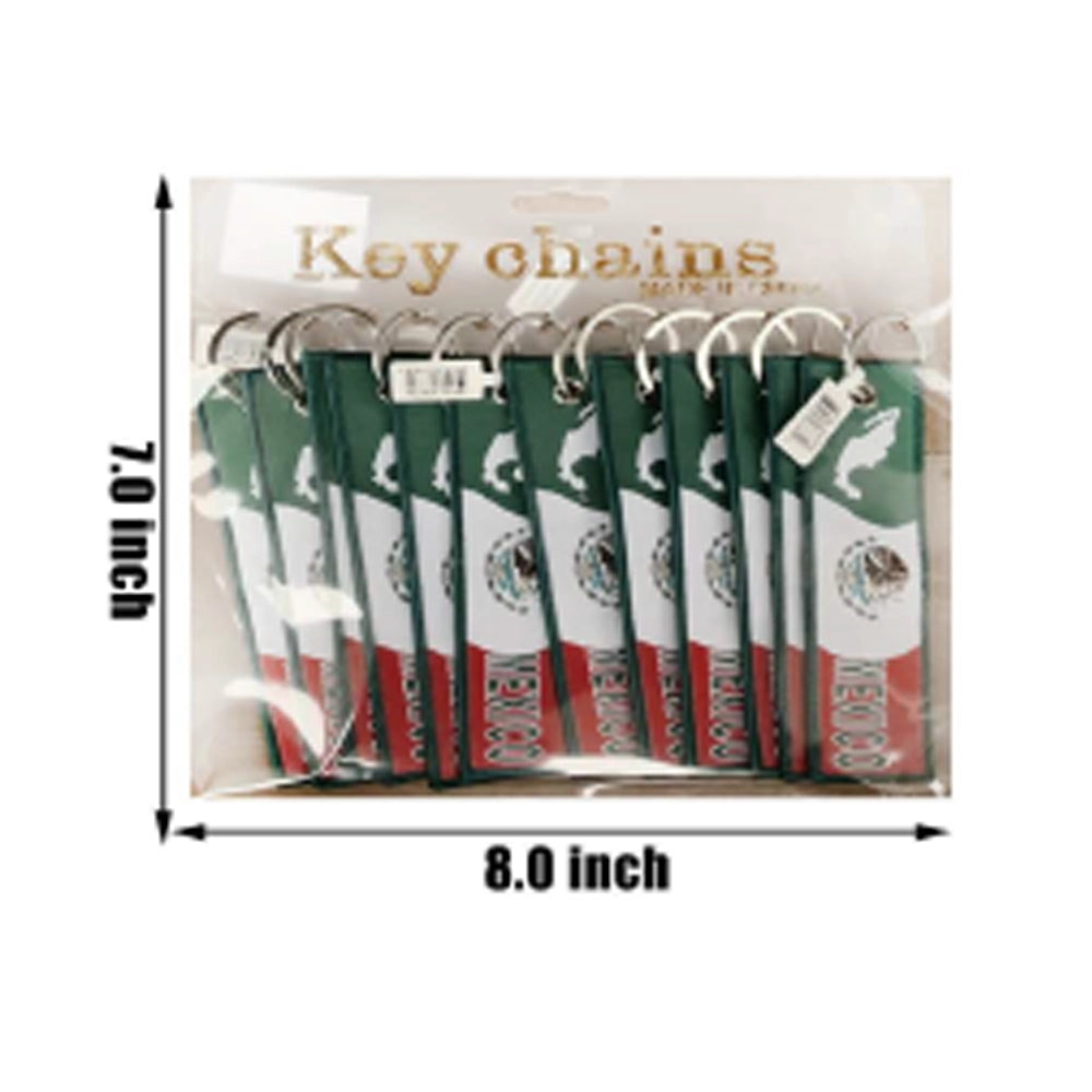 Mexico Flag Embroidered Key Tag (5 Inch)