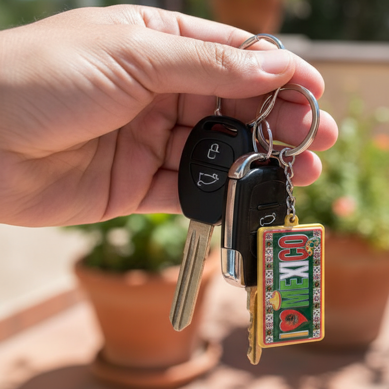 "I Love Mexico" Souvenir Keychain – Colorful Mexican Heritage Design (JH244178)