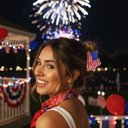 Patriotic 4th of July American Flag Hair Claw Clips - 5cm Small Cellulose Acetate Hair Jaws (JJC-1005)