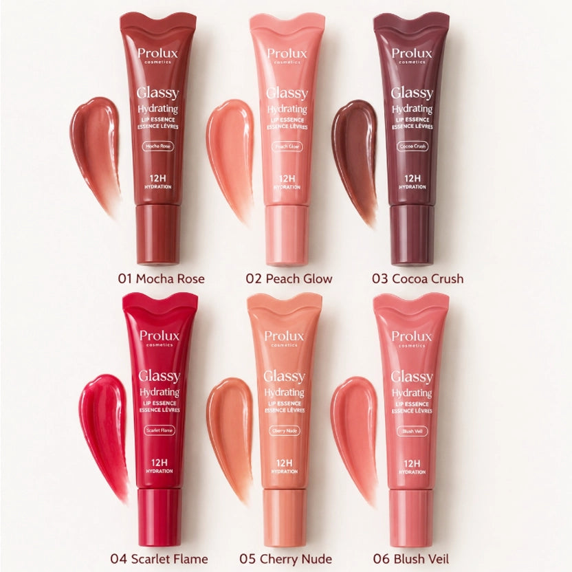 Prolux Cosmetics Glassy Hydrating Lip Essence – 12H Moisture Gloss Treatment