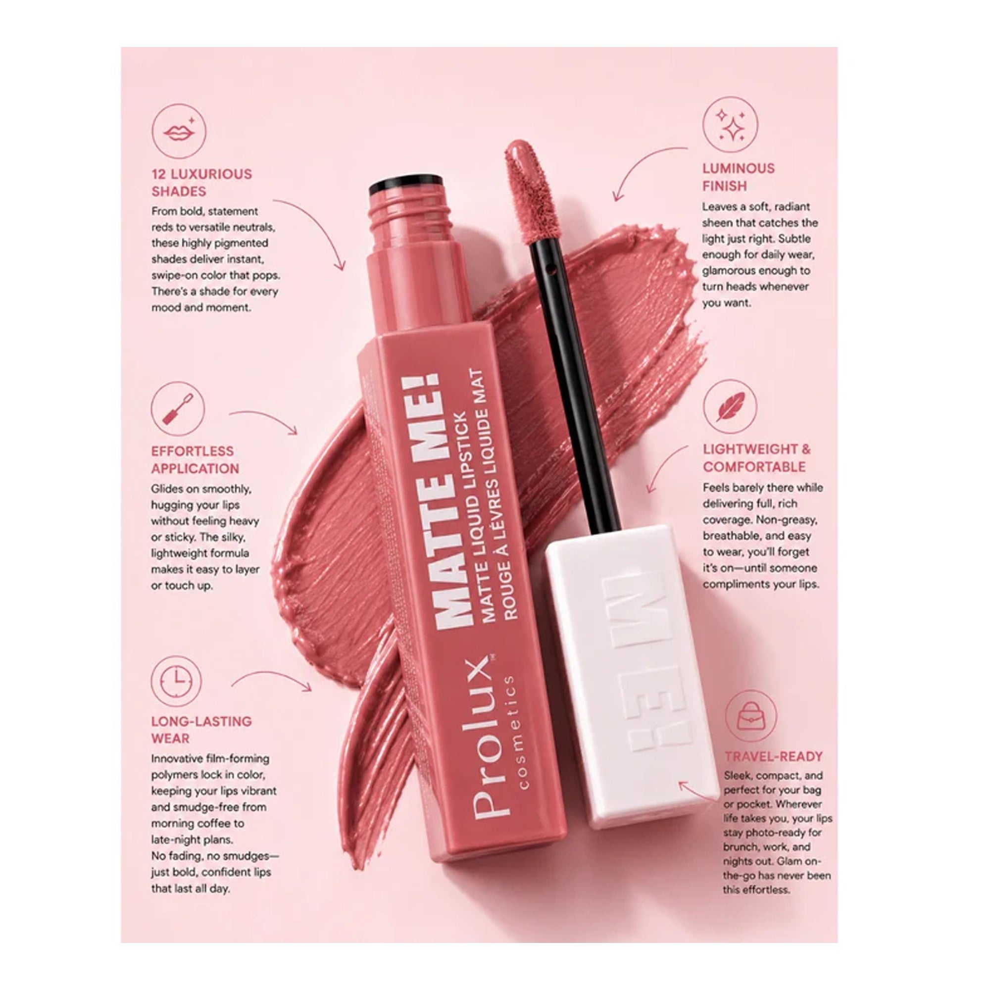 Prolux - Cosmetics "Matte Me!" Liquid Lipstick Display Set – Reds Collection