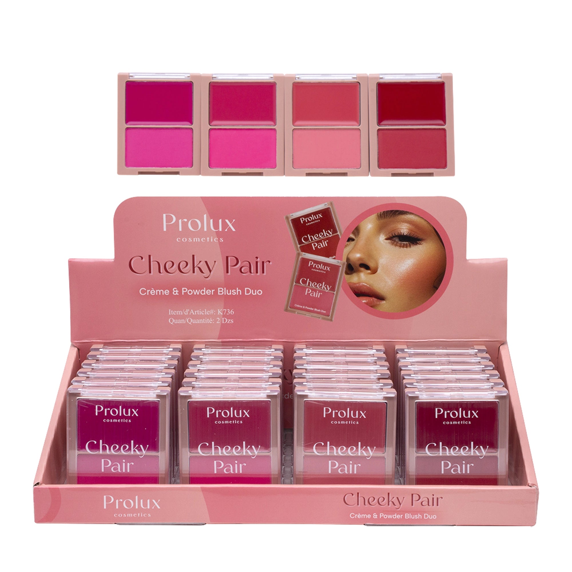 Prolux - Cosmetics Cheeky Pair Crème & Powder Blush Duo