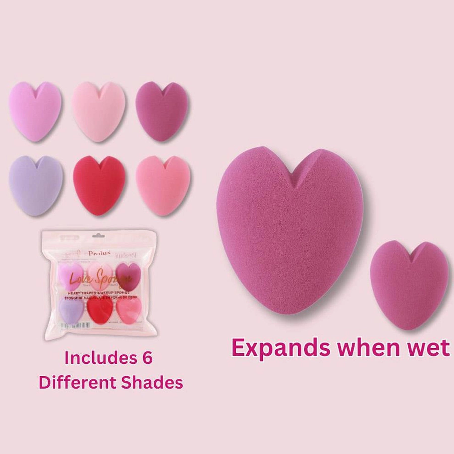 Prolux - Love Sponge: Heart Shaped Makeup Sponges