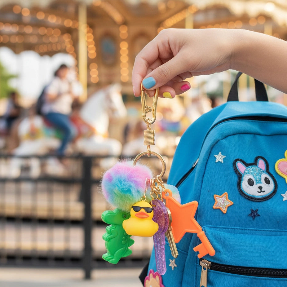 Snap Hook Clasp with Spring-coil Keychain