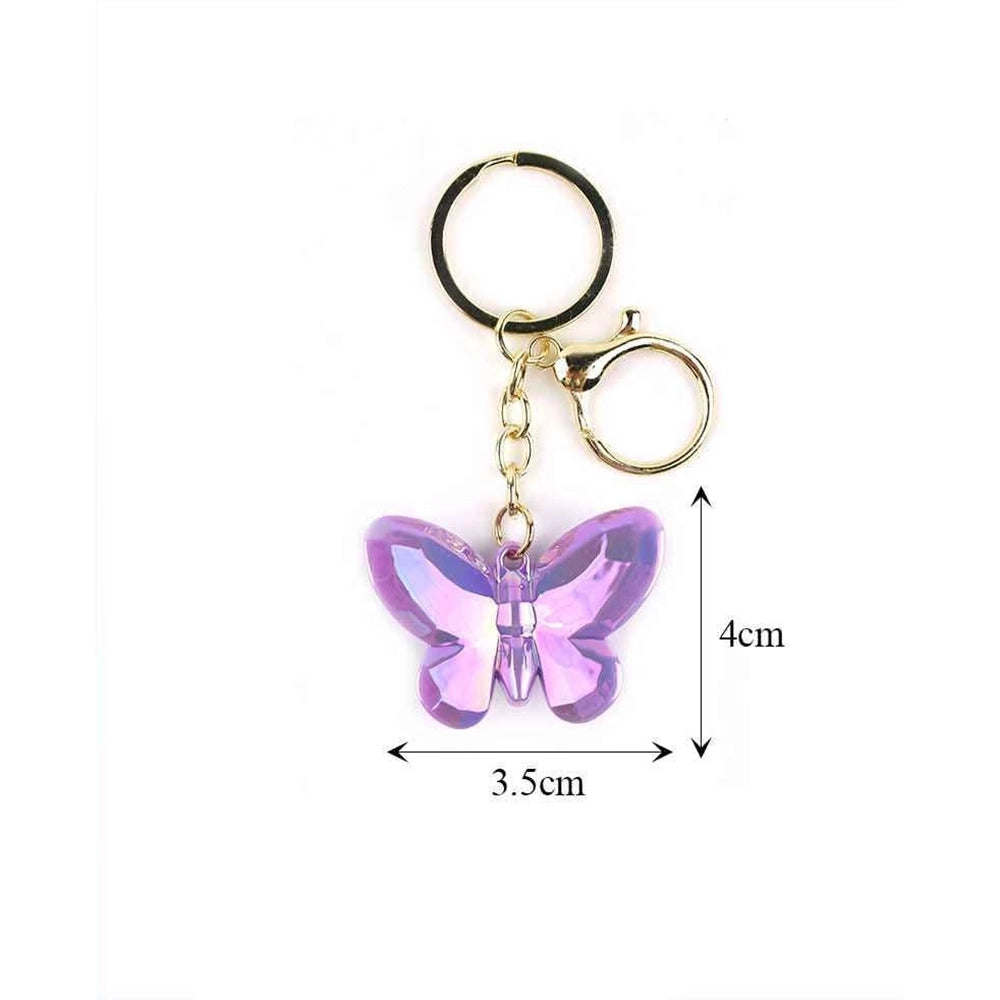 Crystal Butterfly Keychain – Elegant Iridescent Butterfly Charm for Bags and Keys, Set of 12 (KBC-0700)