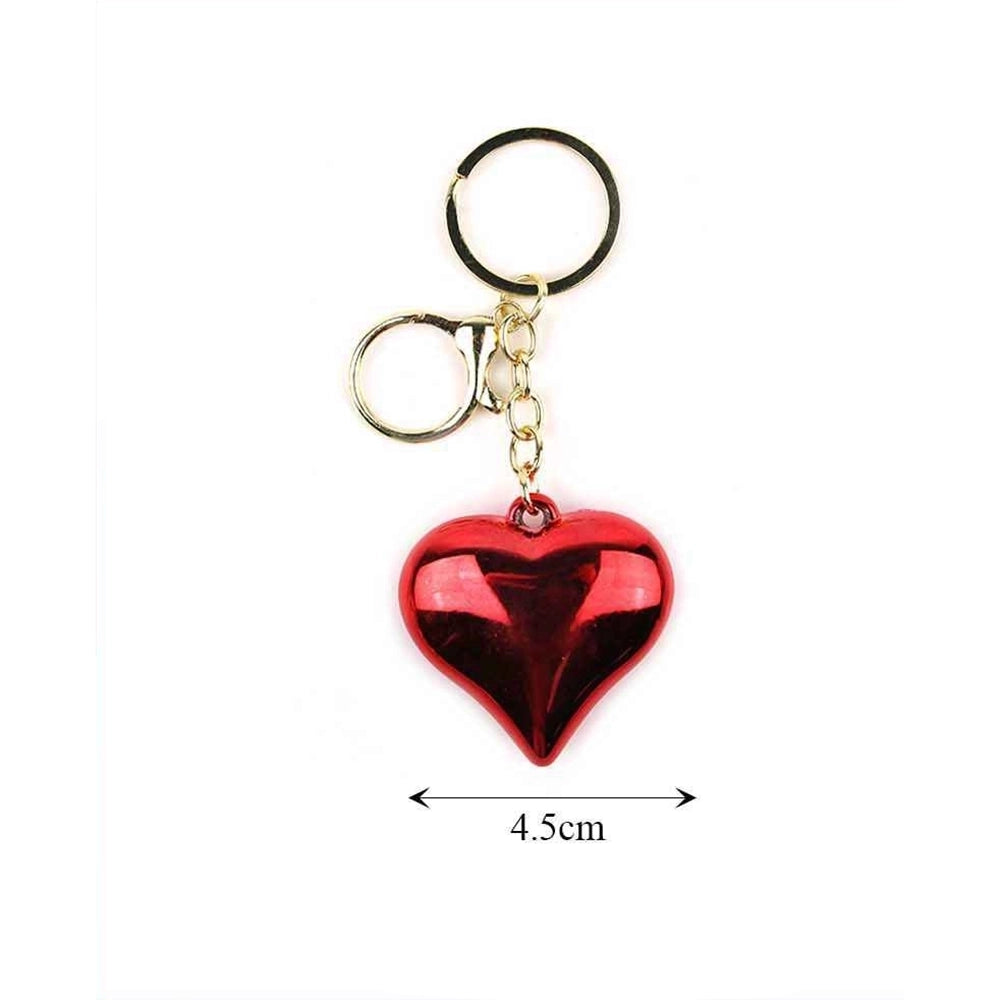 Heart Shape Keychain - Metallic Finish Love Heart Keyring for Bags, Keys, and Gifts (12pcs) KBC-0709