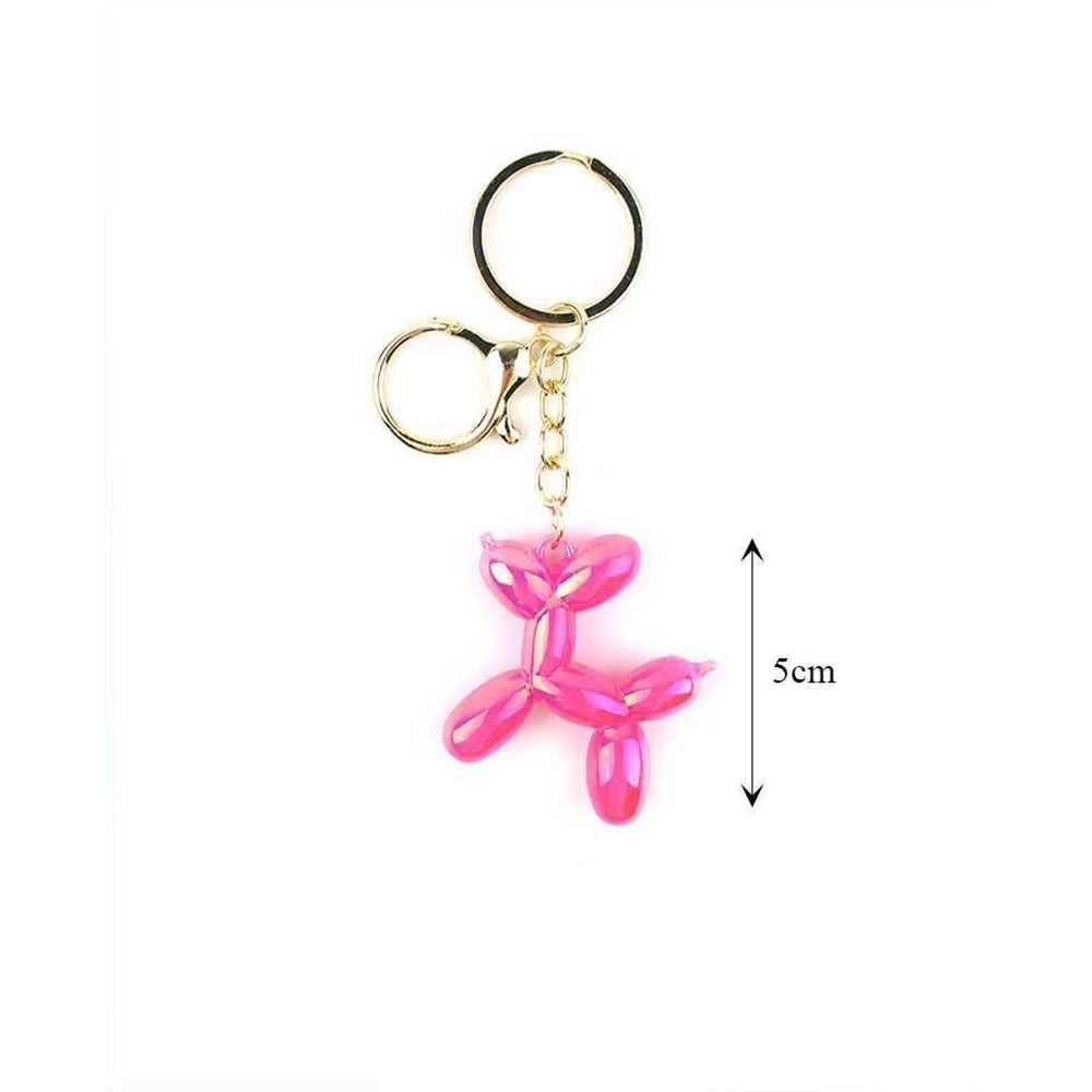 Crystal Balloon Dog Keychain - Cute Animal Charm Bag Accessory, Assorted Colors (KBC-0726)
