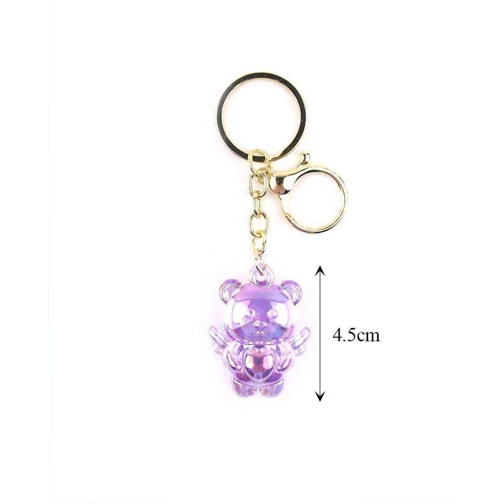 Crystal Acrylic Teddy Bear Keychain - Cute Translucent Bear Charm Keyring (12pcs) KBC-0729