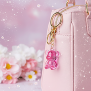 Crystal Teddy Bear Keychain - Adorable Acrylic Bear Charm with Gold-Tone Key Ring, 4.5cm, Multicolor Assortment (KBC-0731)