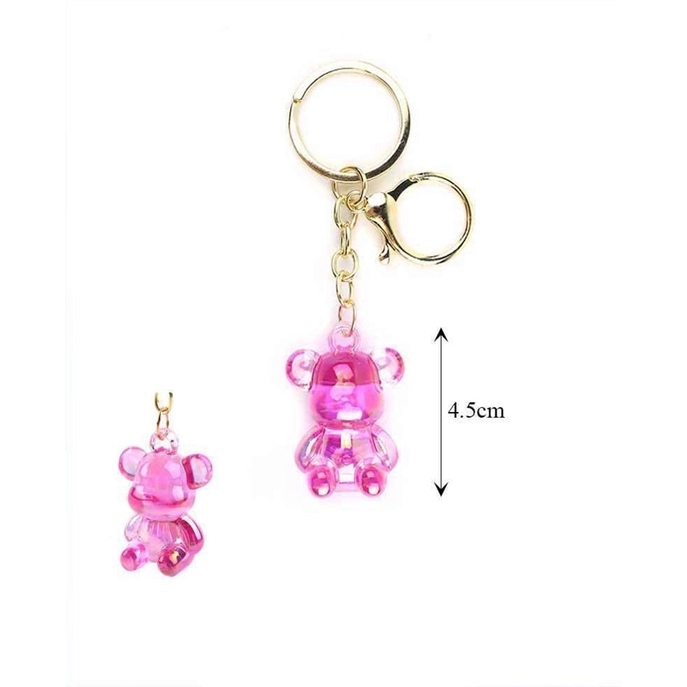 Crystal Teddy Bear Keychain - Adorable Acrylic Bear Charm with Gold-Tone Key Ring, 4.5cm, Multicolor Assortment (KBC-0731)