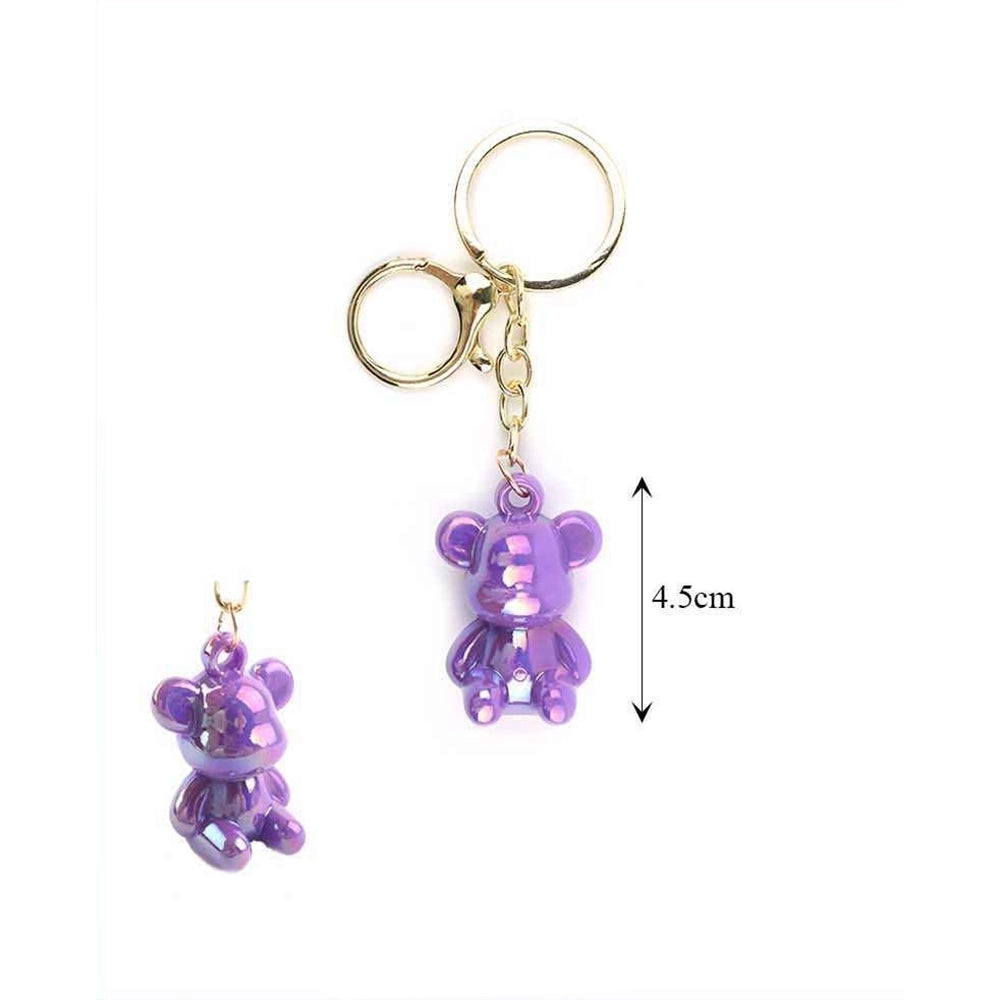 Crystal Iridescent Bear Keychain - Cute Acrylic Bear Charm Keyring (12pcs) (KBC-0732)