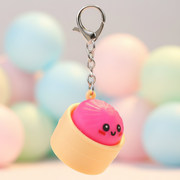 Cute Dumpling Squishy Keychain Bulk Pack (12-Piece) – Kawaii Dim Sum Bao Stress Relief Fidget Toy, Colorful Squeeze Keyring Party Favors for Kids & Adults (KBC-0797)