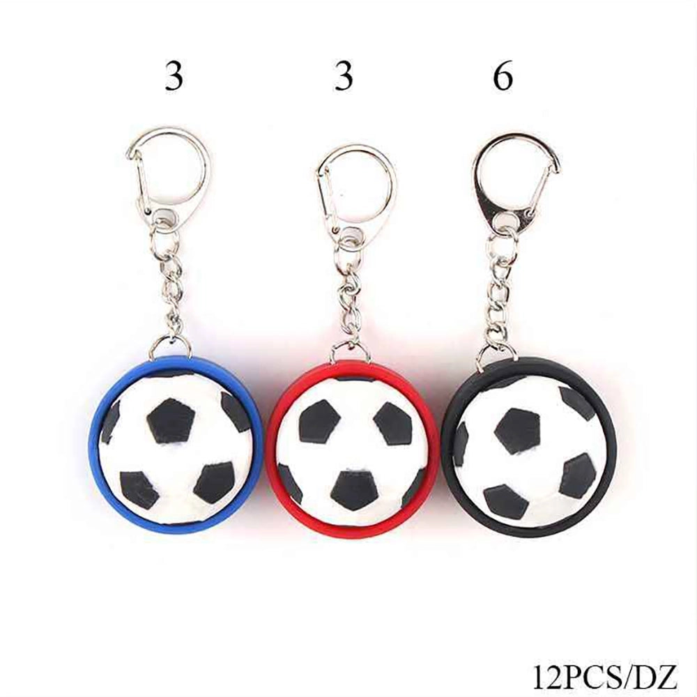 3D Printed Soccer Ball Keychain Bulk Pack (12-Piece) – Sporty Football Keyring Party Favors & Team Gifts (KBC-0813)