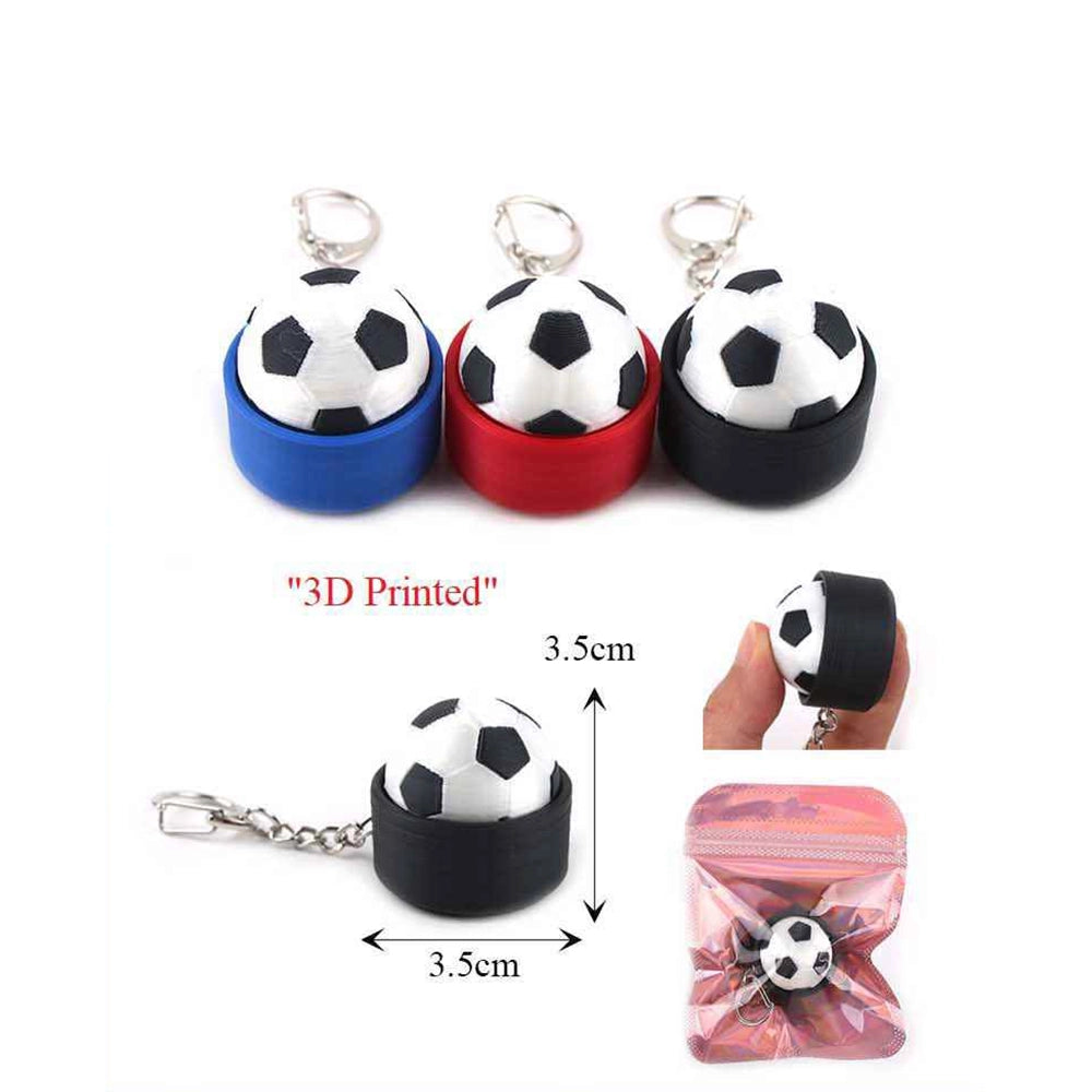 3D Printed Soccer Ball Keychain Bulk Pack (12-Piece) – Sporty Football Keyring Party Favors & Team Gifts (KBC-0813)