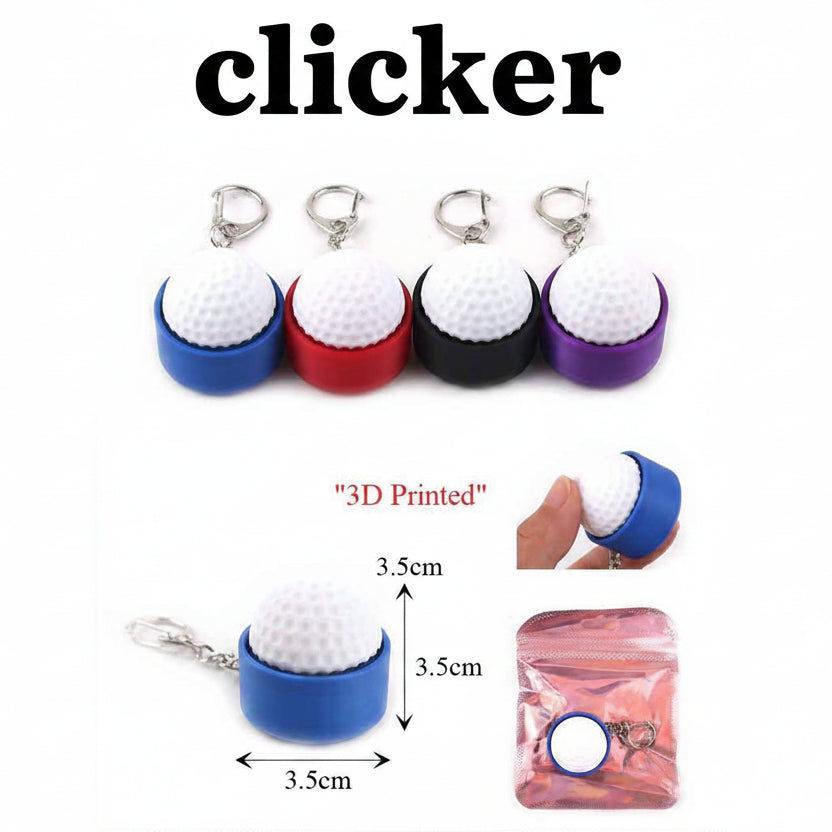Mini 3D Printed Golf Ball Keyrings in Assorted Colors (Blue, Red, Black, Purple) – Sports Themed Party Favors, Goodie Bag Fillers, and Golf Gifts (KBC-0814)