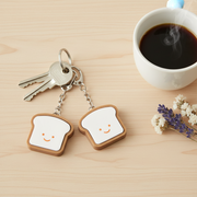 Cute 3D Printed Smiley Toast Keychain (12-Piece Pack) – Kawaii Bread Slice Keychain, Novelty Backpack Charm, Cute Party Favors (KBC-0815)