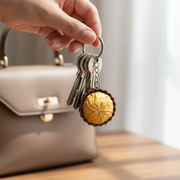 Realistic Chocolate Truffle Clicker Keychain | 3D Printed Gold Foil Wrapper Mini Food Bag Charm (12-Pack) (KBC-0820)