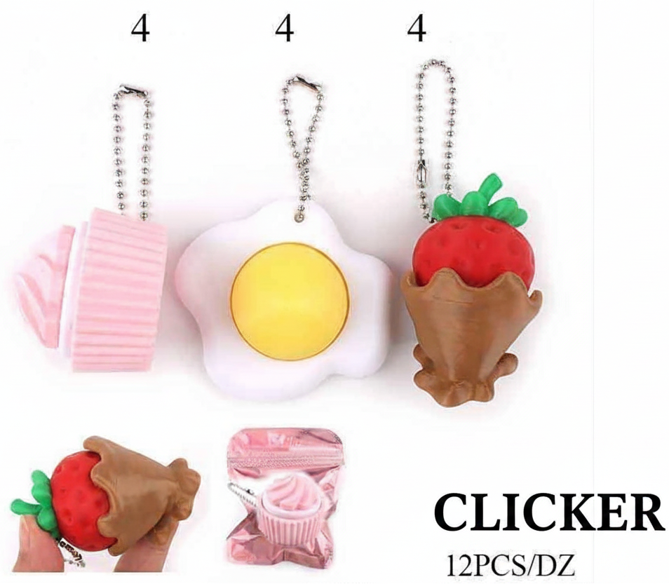 12-Pack Cute 3D Food Keychains Set – Kawaii Cupcake, Fried Egg & Strawberry Bag Charms for Kids & Adults – Bulk Fidget Keyrings & Party Favors (KBC-0821)
