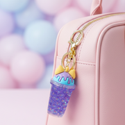 Cute Floating Liquid Boba Tea Keychain with Floating Beads & Cat Ears | Kawaii Milk Tea Drink Bag Charm Pendant for Girls & Women (7cm) (KBC-0825)